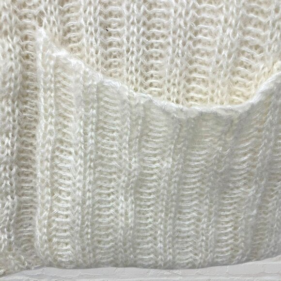 ๐งธ Express Tricot M Vintage Mohair Cardigan Cream Fuzzy 80s 90s Chunky Knit - Picture 9 of 14